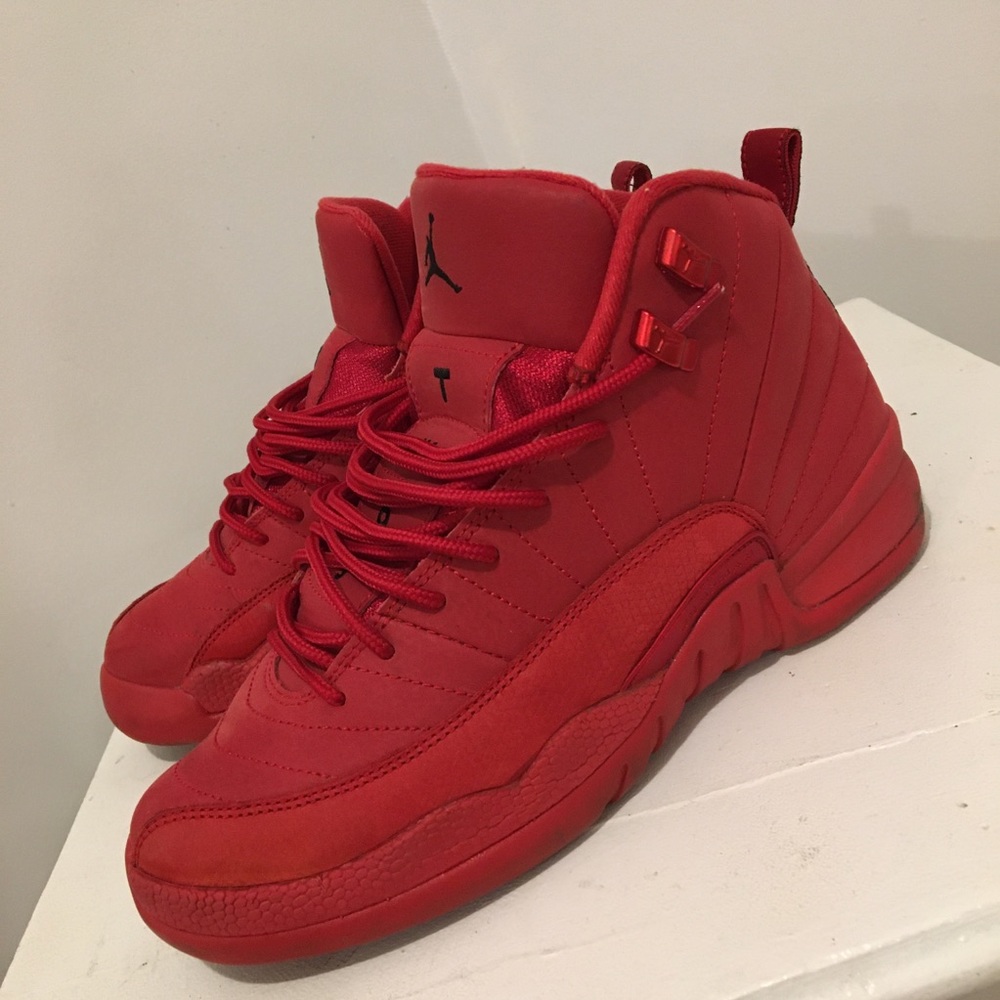 Jordan 12 all red boys size 6.5